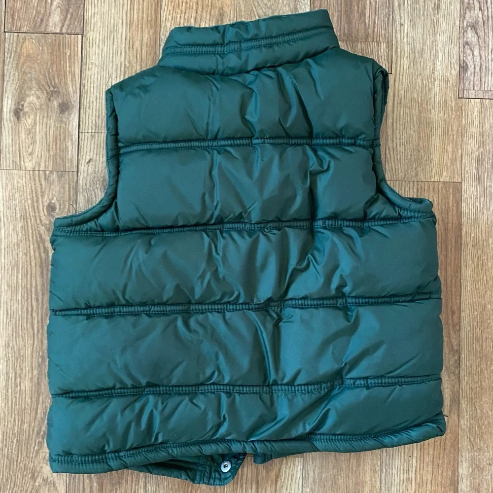 Gymboree Outdoor Winter Vest Snap Front Fleece Lined Puffer Kids XS 3-4 Green